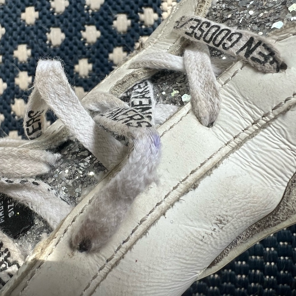 Golden Goose Silver and White Star Sneakers Casual Style size 32 kids - Picture 10 of 13